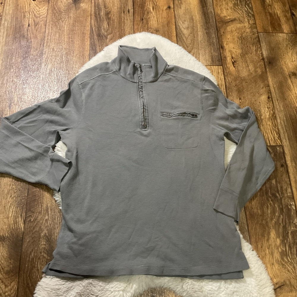J. Crew 1/2 Zip Thermal‎ Long Sleeve Shirt Men's XLarge Waffle Knit